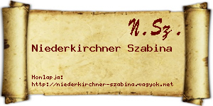 Niederkirchner Szabina névjegykártya