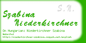 szabina niederkirchner business card